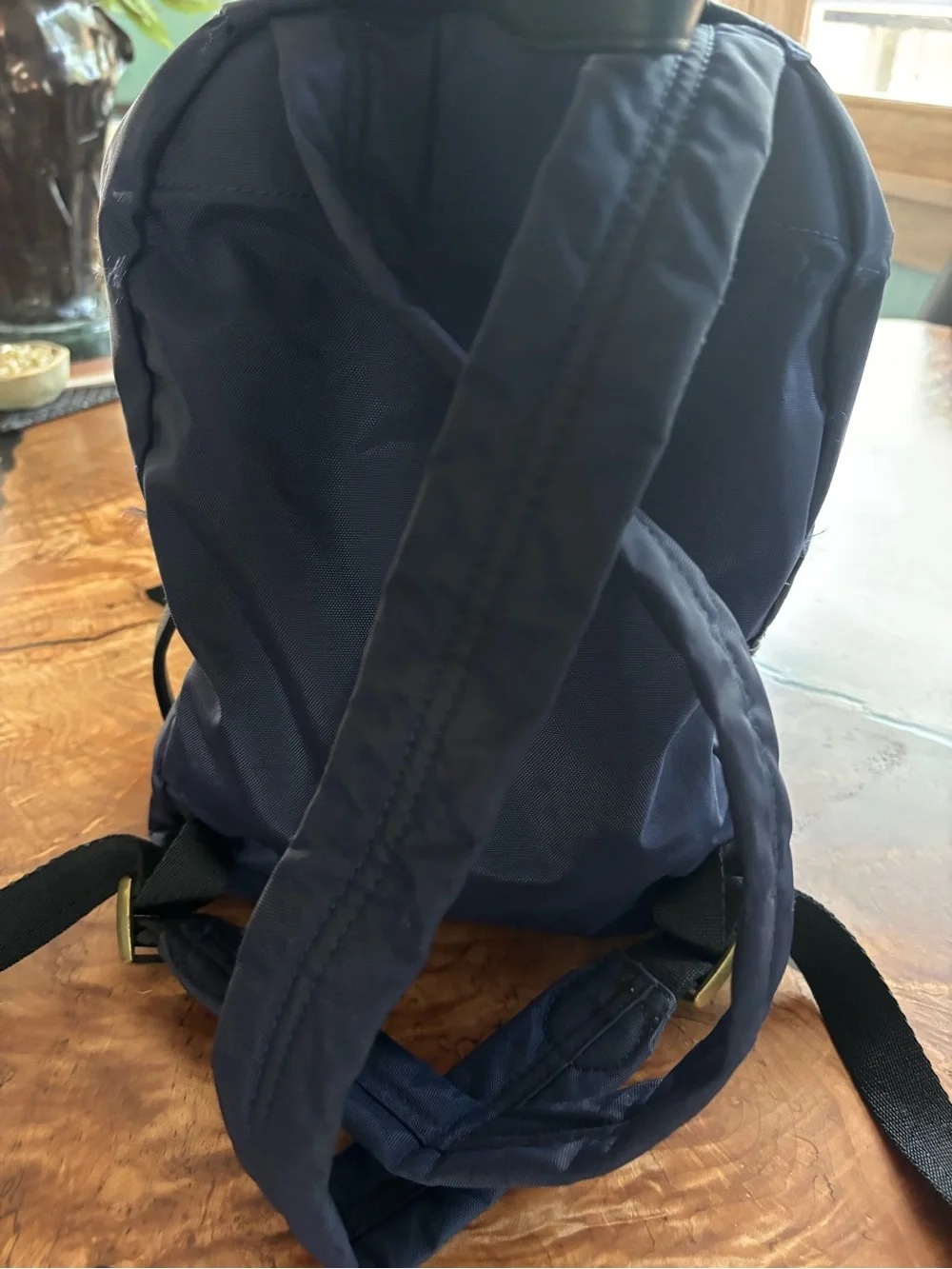 Marc Jacobs Navy Nylon Medium Backpack with Gold Hardware